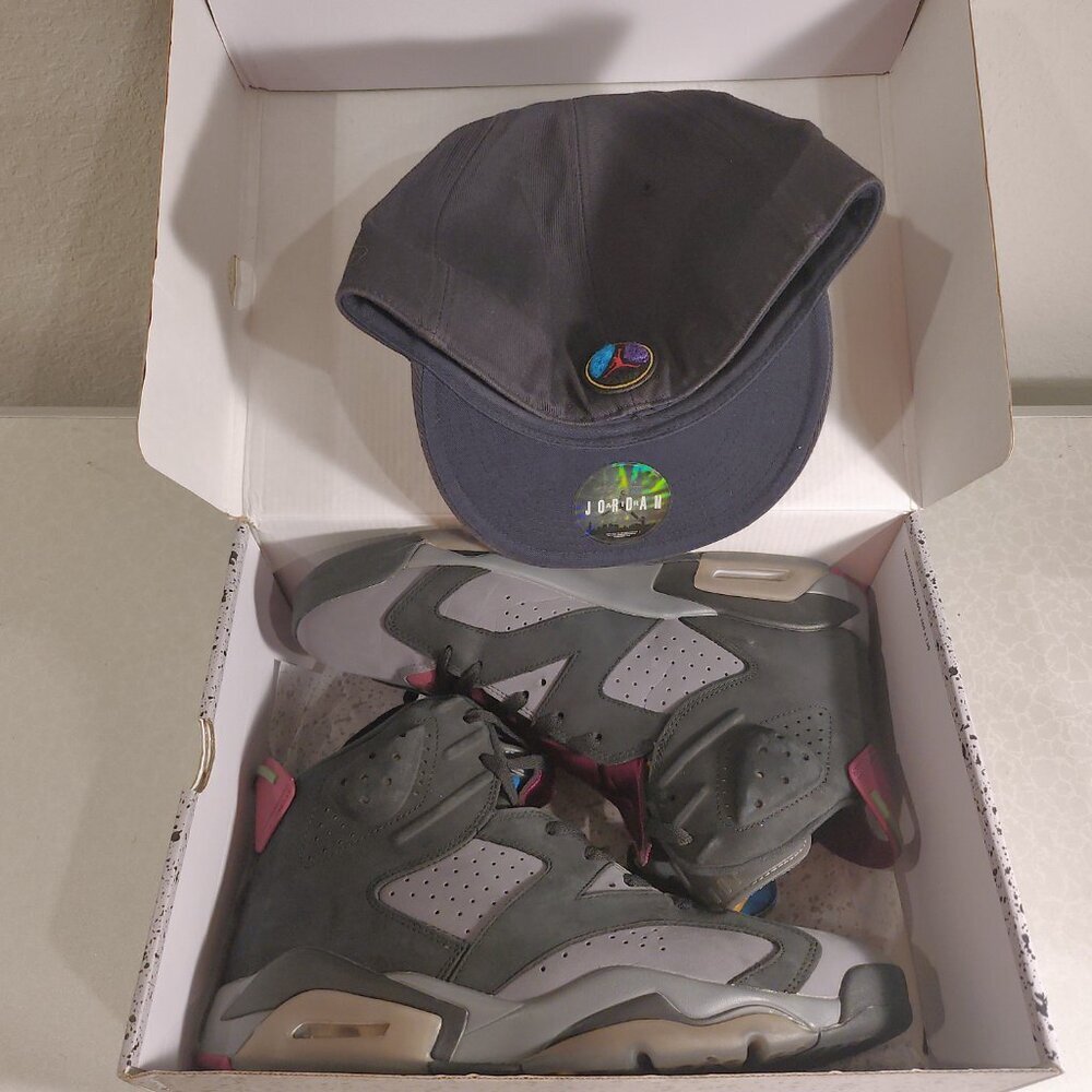 Size 12 - Jordan 6 Bordeaux With RARE Vintage Hat, A Must Have - Picture 3 of 12
